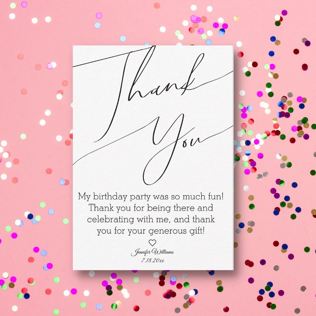 modern stylish minimalist  thank you sweet 16   card (Creator Uploaded)