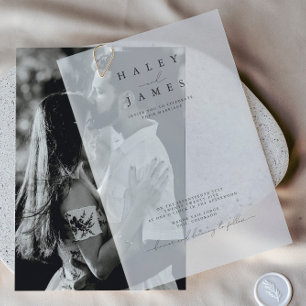 Modern Stylish Minimalist Wedding Vellum Invitations