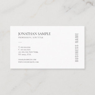 Modern Stylish Minimalistic Design Trendy Plain Business Card