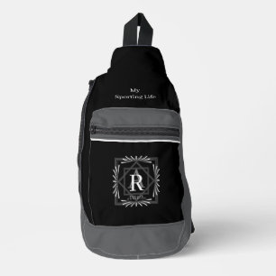Modern Stylish Monogram Black Sling Bag