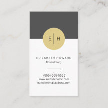 Modern Stylish Monogram Business Card No.2