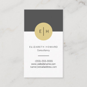 Modern Stylish Monogram Business Card No.2