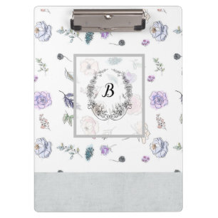 Modern Stylish Monogram Girly Patterns #2 Clipboard