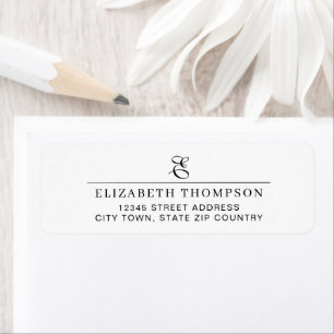 Modern Stylish Monogram Name Address Return Address Label