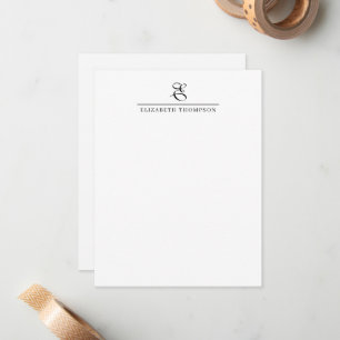 Modern Stylish Monogram Name Vertical Card