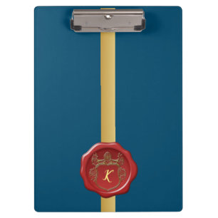 Modern Stylish Monogram Patterns Stamp Clipboard