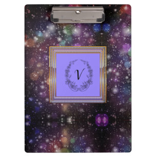 Modern Stylish Monogram Patterns Winter Party Clipboard