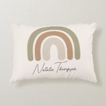 Modern stylish monogrammed rainbow pink pastel 