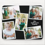 Modern stylish multi photo family home decor black mouse pad<br><div class="desc">Modern stylish multi photo family home decor. The black colour can be changed.</div>