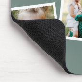 Modern stylish multi photo family sage green gift mouse pad (Corner)