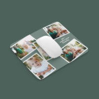 Modern stylish multi photo family sage green gift