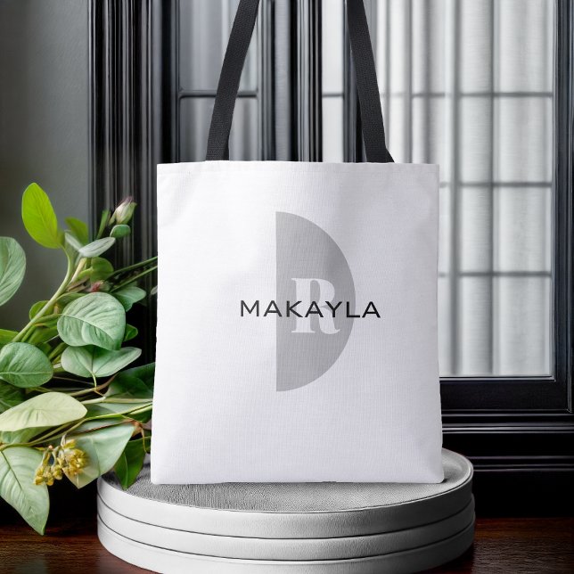 Modern Stylish Name Monogram Tote Bag (Creator Uploaded)