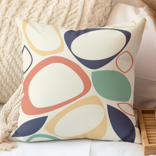 Modern Stylish Orange Blue Abstract Pattern Cushion