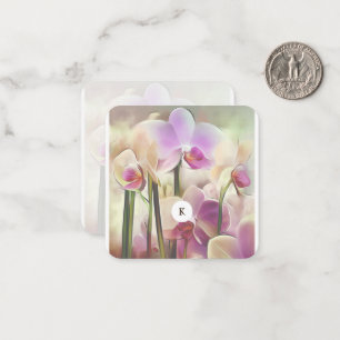 Modern Stylish Orchids Add Your Initial Card