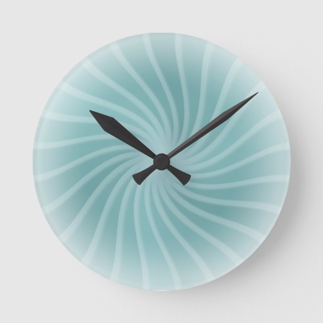 Modern Stylish Pastel Teal Green Round Clock (Front)