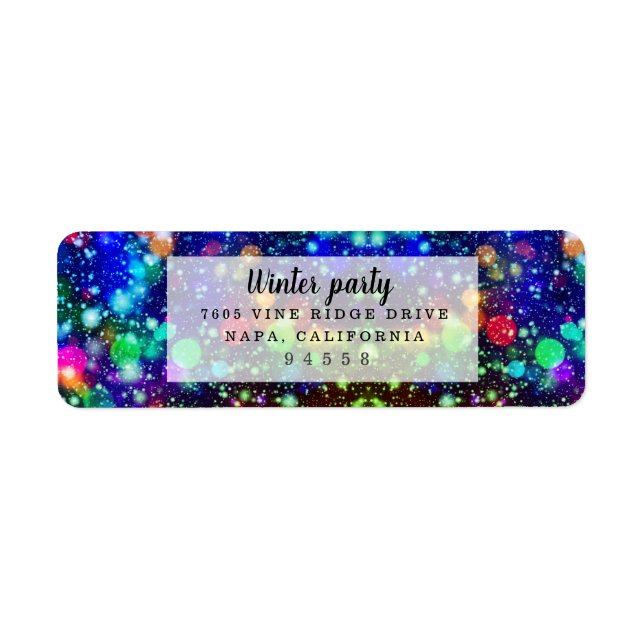 Modern Stylish Patterns Winter Party Return Address Label (Front)