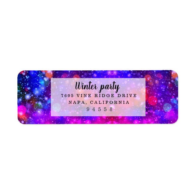 Modern Stylish Patterns Winter Party Return Address Label (Front)