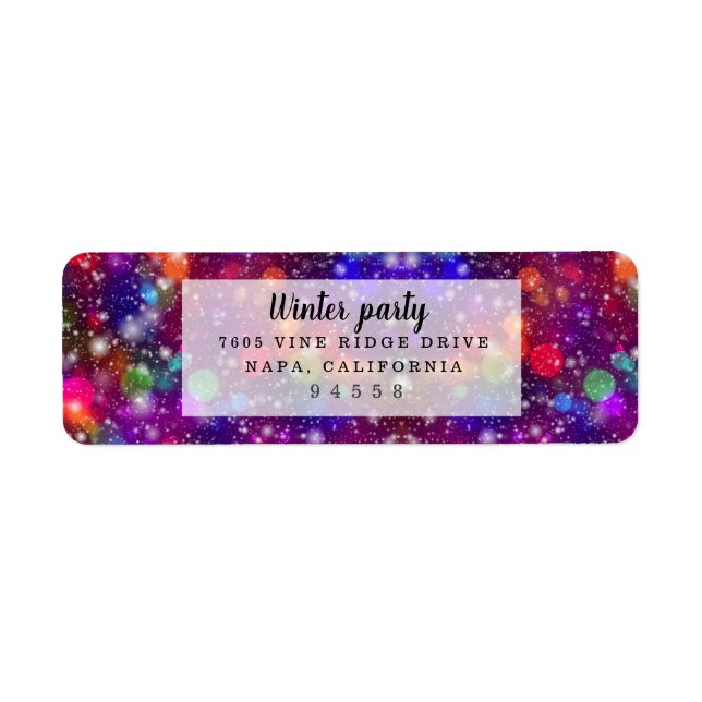 Modern Stylish Patterns Winter Party Return Address Label (Front)