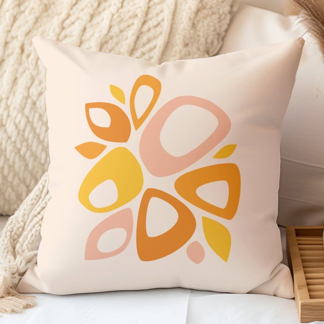 Modern Stylish Peach Marigold Yellow Abstract Cushion (Creator Uploaded)