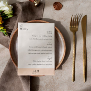 Modern Stylish Pearl & White Wedding Menu