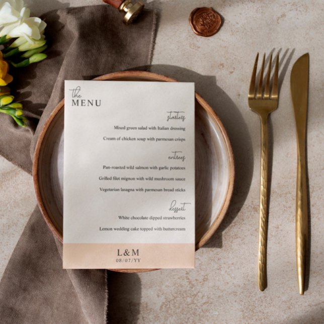 Modern Stylish Pearl & White Wedding Menu (Creator Uploaded)