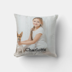 Modern Stylish Personalised Photo Monogram Cushion