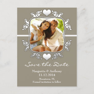 modern stylish photo save the date postcards