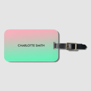 Modern Stylish Pink & Green Gradient  Luggage Tag