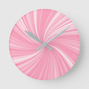 Modern Stylish Pink Pattern Round Clock