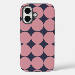 Modern Stylish Pink Polka Dot iPhone 16 Case