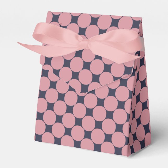 Modern Stylish Pink Polka Dot Favour Box (Front Side)