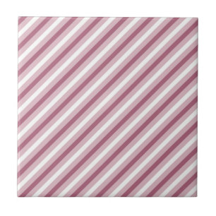 Modern Stylish Pink Purple Angled Stripe Design Ceramic Tile