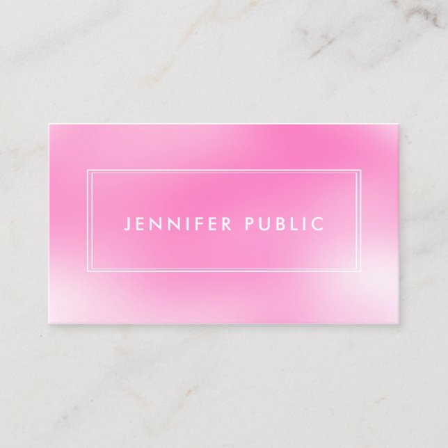 Modern Stylish Pink Purple Creative Chic Template Business Card (Front)
