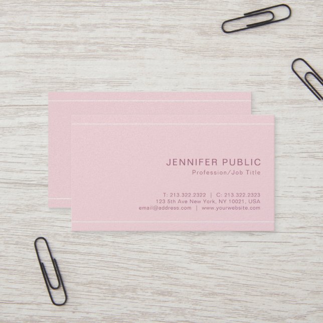 Modern Stylish Plain Premium Pearl Finish Luxury Business Card (Front/Back In Situ)