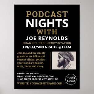 Modern & Stylish Podcaster, Podcast Advertising Poster
