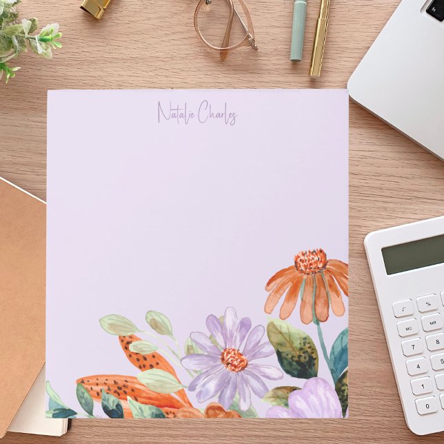 Modern Stylish Pretty Wildflower Floral Notepad (Creator Uploaded)