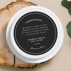 Modern Stylish Product Ingredients List Classic Round Sticker