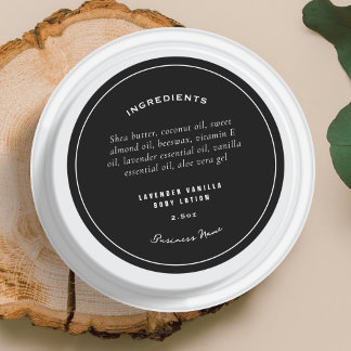 Modern Stylish Product Ingredients List Classic Round Sticker