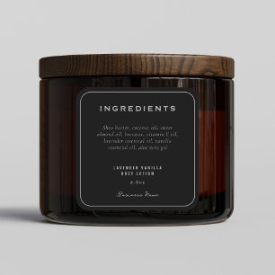 Modern Stylish Product Ingredients List Square Sticker