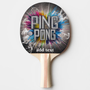 modern stylish Professional colourful text Ping Pong Paddle