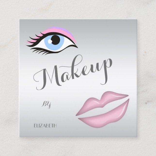 Modern Stylish Professional,Eye,Lips Square Business Card (Front)