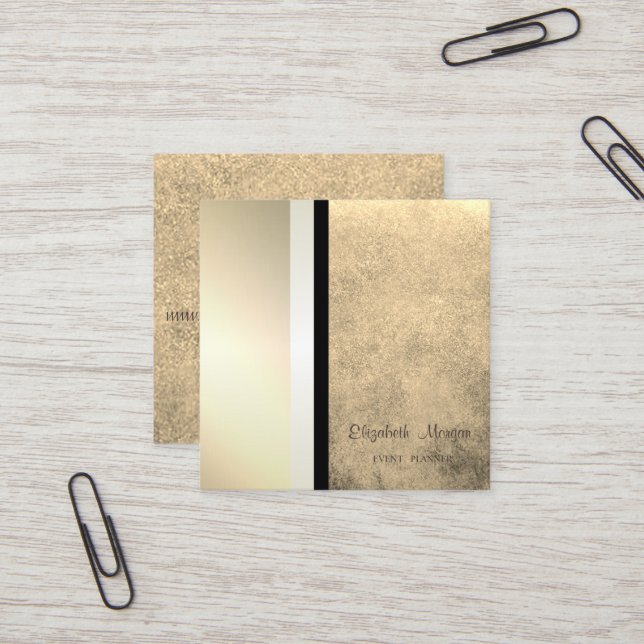 Modern Stylish Professional Geometric,Striped Square Business Card (Front/Back In Situ)