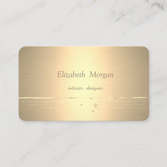 Modern Stylish Professional,Gold Stripes Business Card (Front)