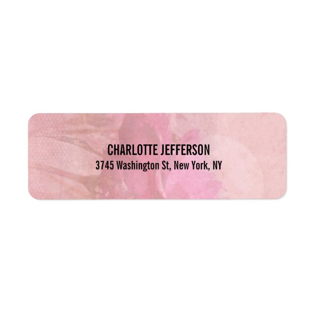 Modern Stylish Professional Trendy Pink Rose Return Address Label (Front)