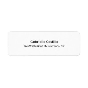 Modern Stylish Professional Trendy Simple White Return Address Label