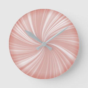 Modern Stylish Reddish Orange Pastel Style Round Clock