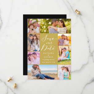 Modern Stylish Script 8 Multi Photo Save The Date