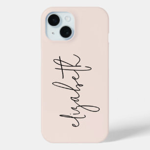 Modern Stylish Script Blush Pink  iPhone 15 Case