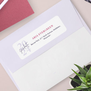 Modern Stylish Script Graduation Return Address Label