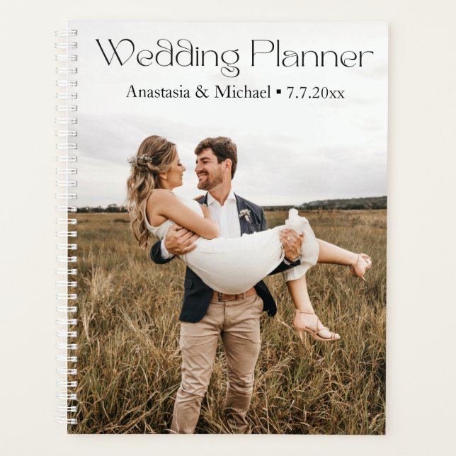 modern stylish script minimal photo wedding  planner (Front)